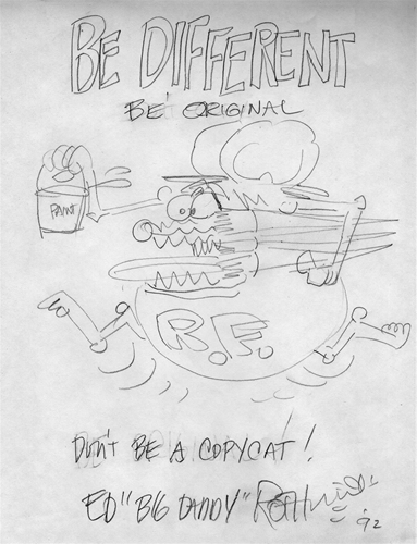 Ed Big Daddy Roth Original Pencil Drawing Be Different Be Original ...