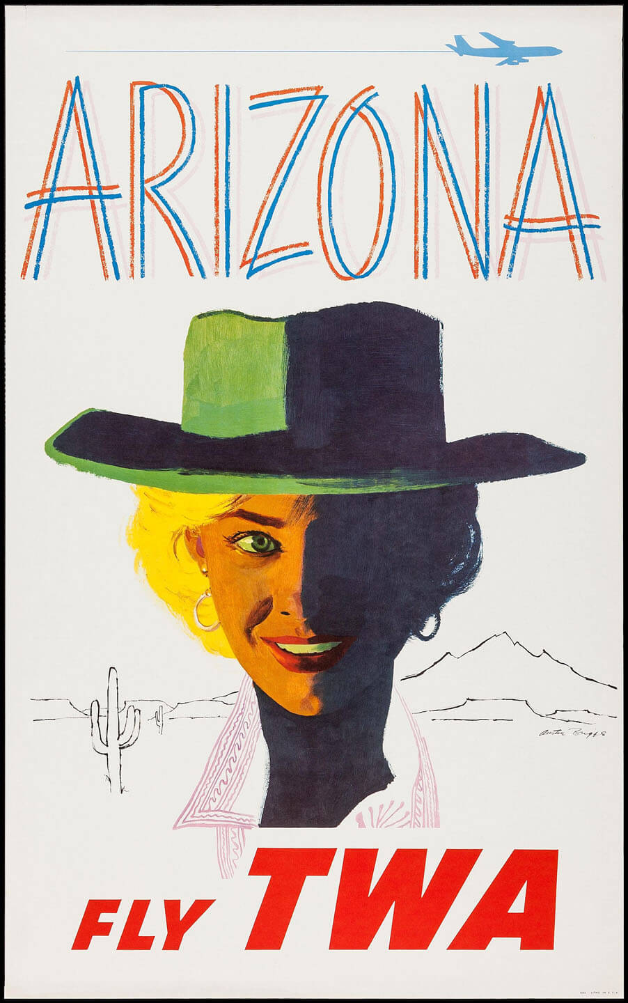 Fly TWA Arizona Airline Travel Poster