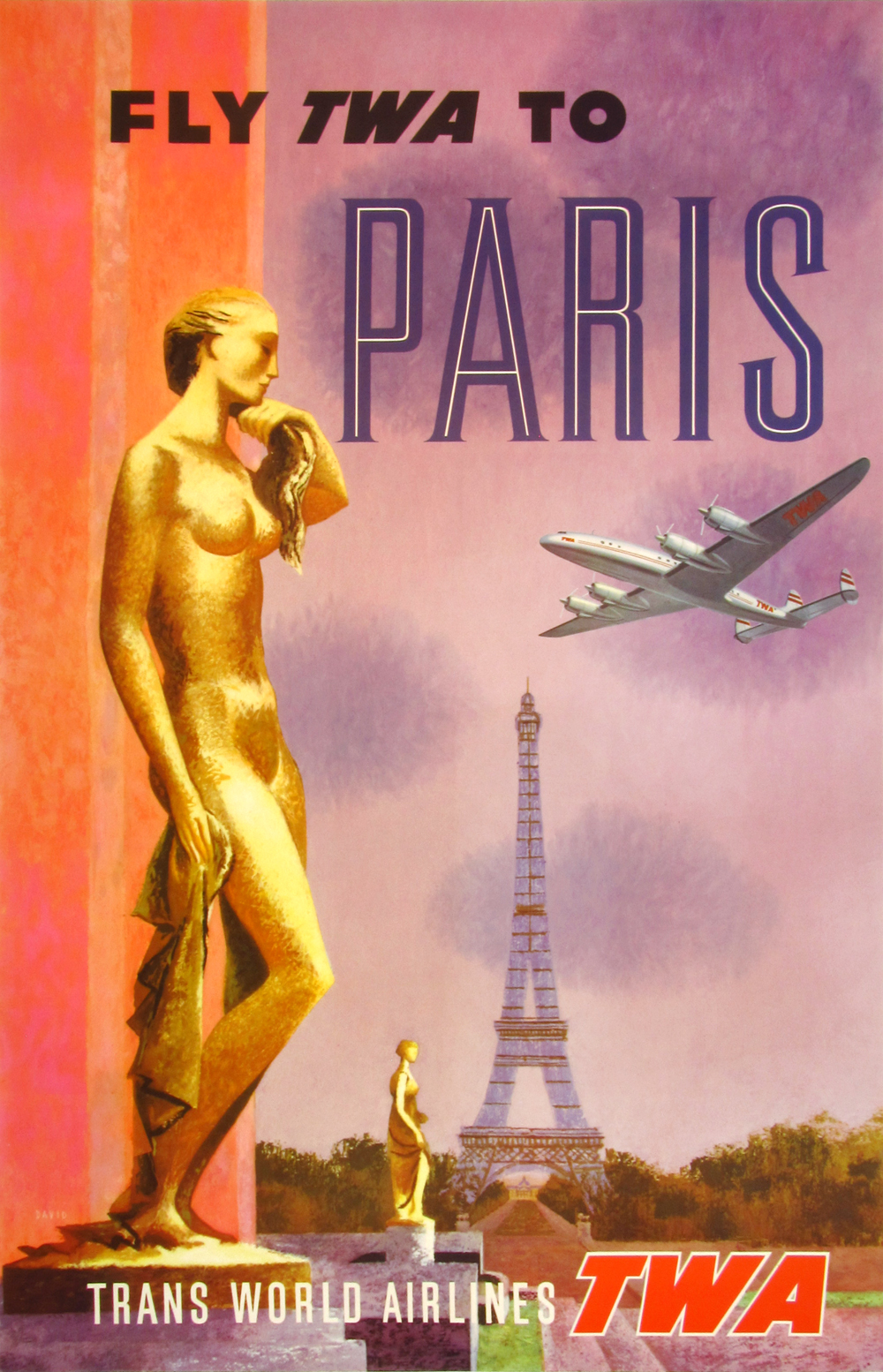 Fly TWA to Paris (Trocadero)