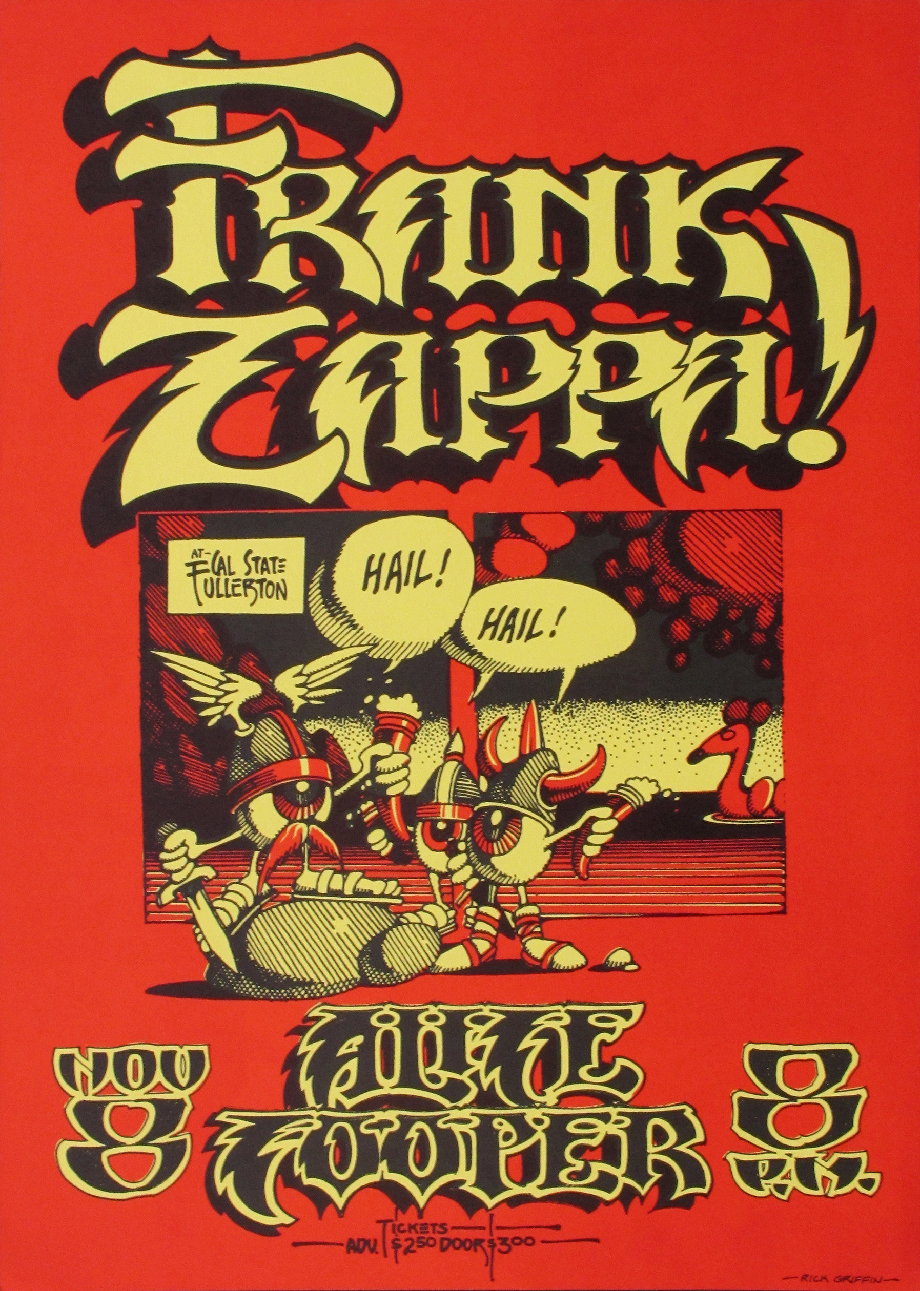 Frank Zappa and Alice Cooper Concert Poster (Yellow Stock Variant)