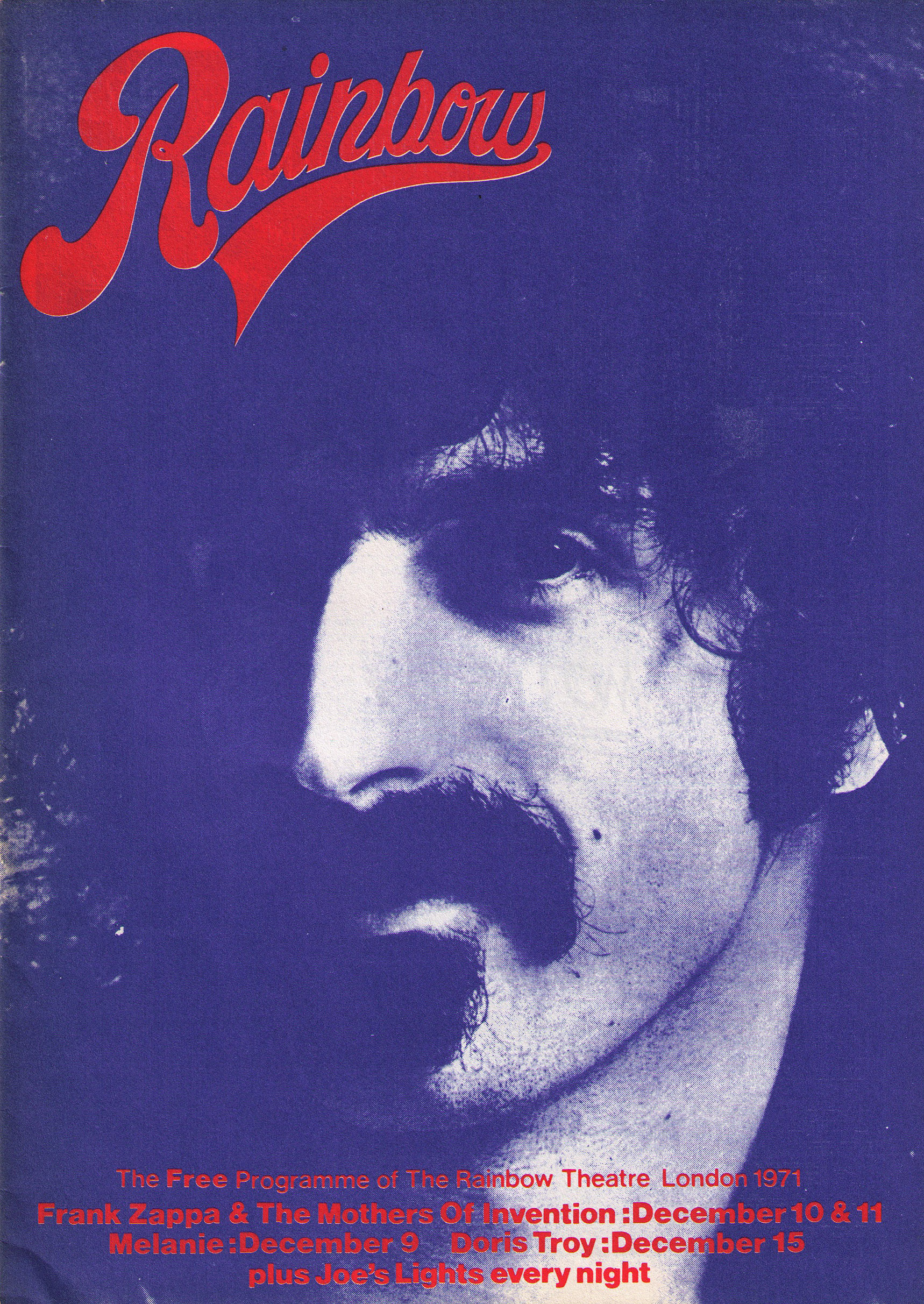 Frank Zappa And The Mothers Of Invention Original Concert Program
