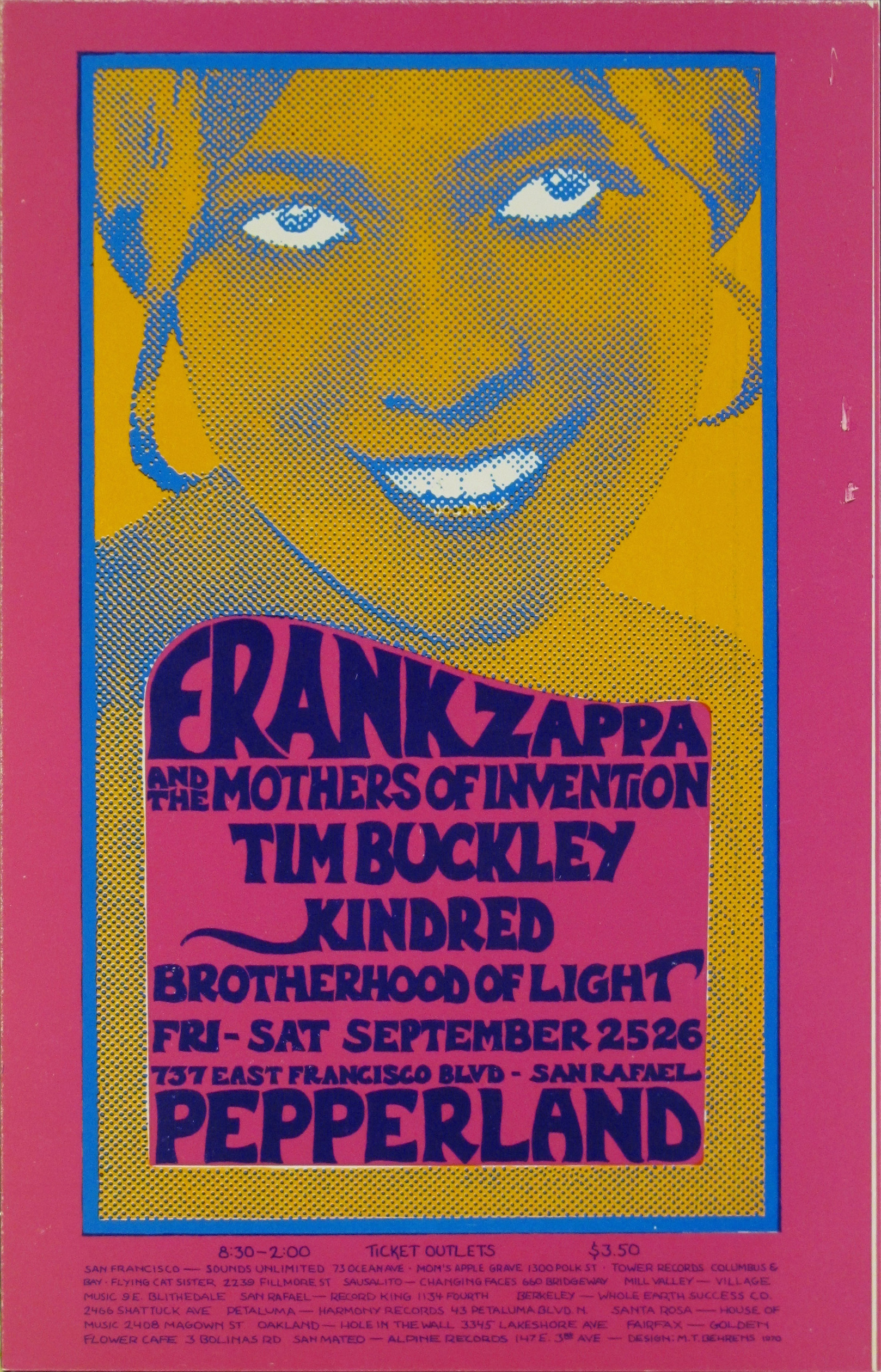 Frank Zappa & Tim Buckley Concert Handbill