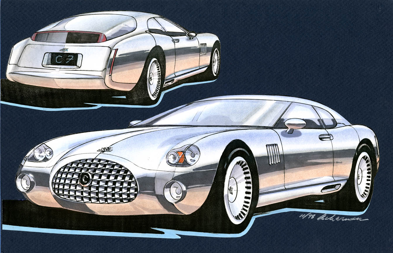 Front and Rear Concept Car Design Art by Ackerman