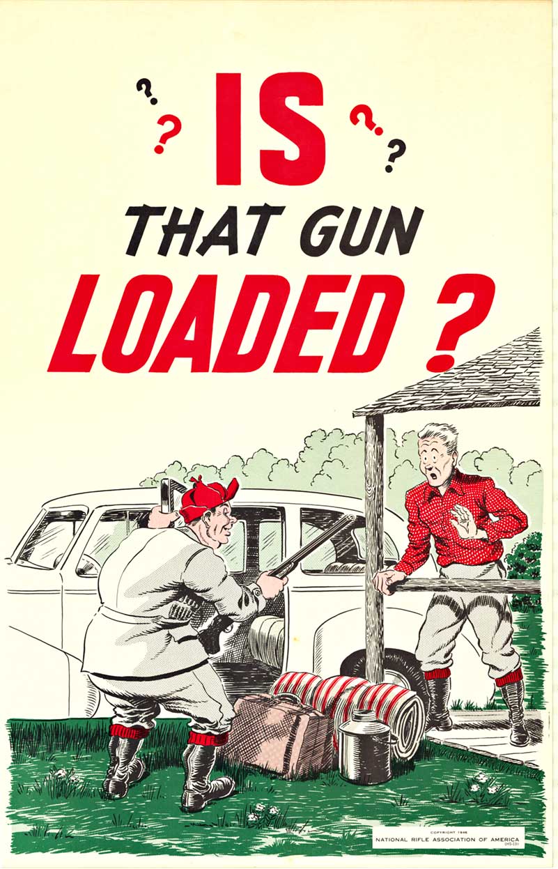 IS that gun LOADED? | NRAOriginal 1946 NRA “Is That Gun Loaded?” Gun Safety Poster | National Rifle