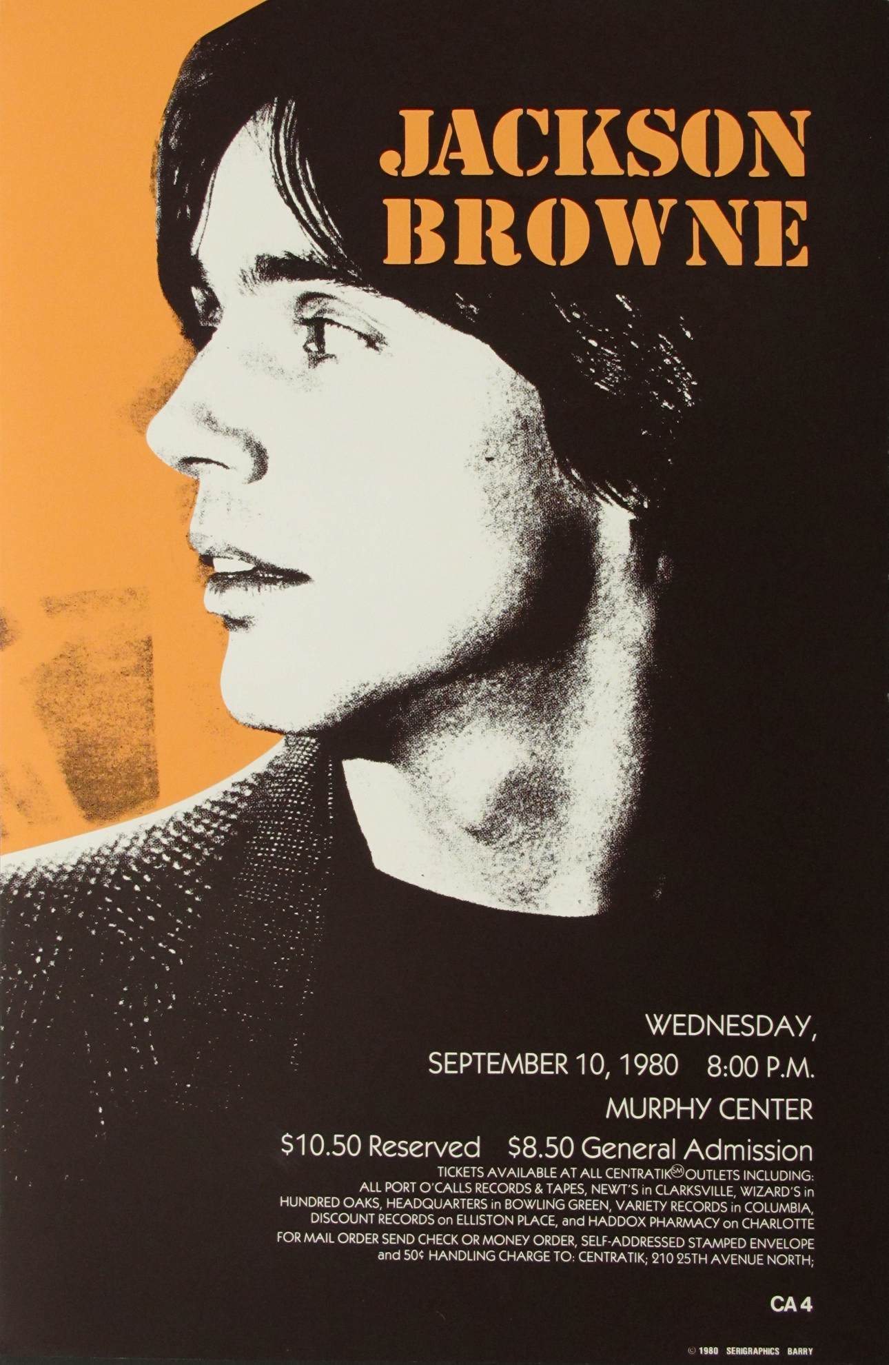 Jackson Browne Original Concert Poster