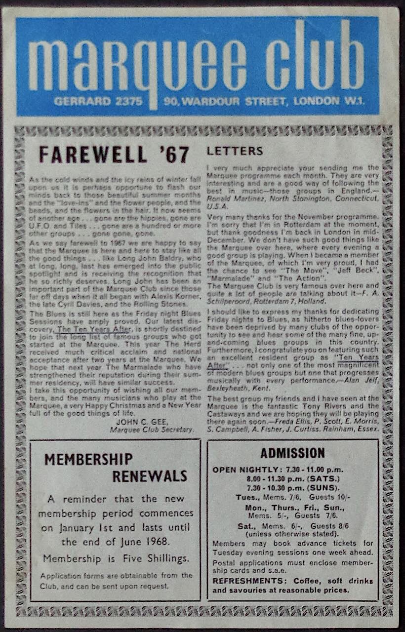 Jeff Beck: Marquee 1967 (Handbill)