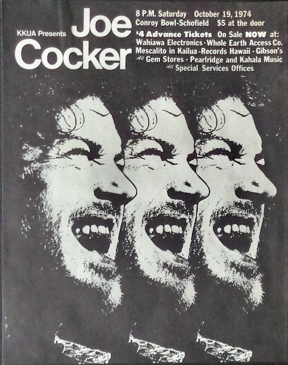 Joe Cocker: Honolulu 1974 (Handbill)