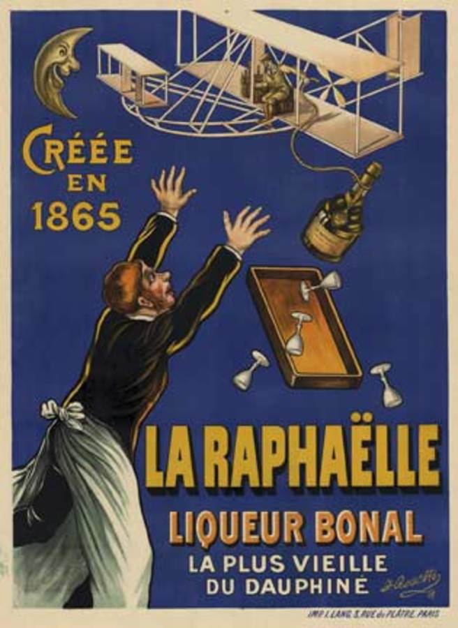 Rosetti La Raphaëlle Liqueur Bonal – 1908 Whimsical French Vintage Lithograph Poster