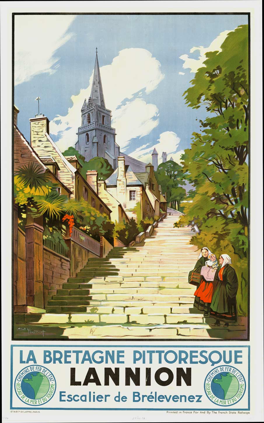 Original 1930s “Lannion – La Bretagne Pittoresque” French Travel Poster | Art Deco Brittany Railway