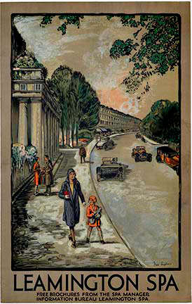 Leamington Spa Vintage British Travel Poster – Freda Lingstrom 1920s Art Deco Original Lithograph