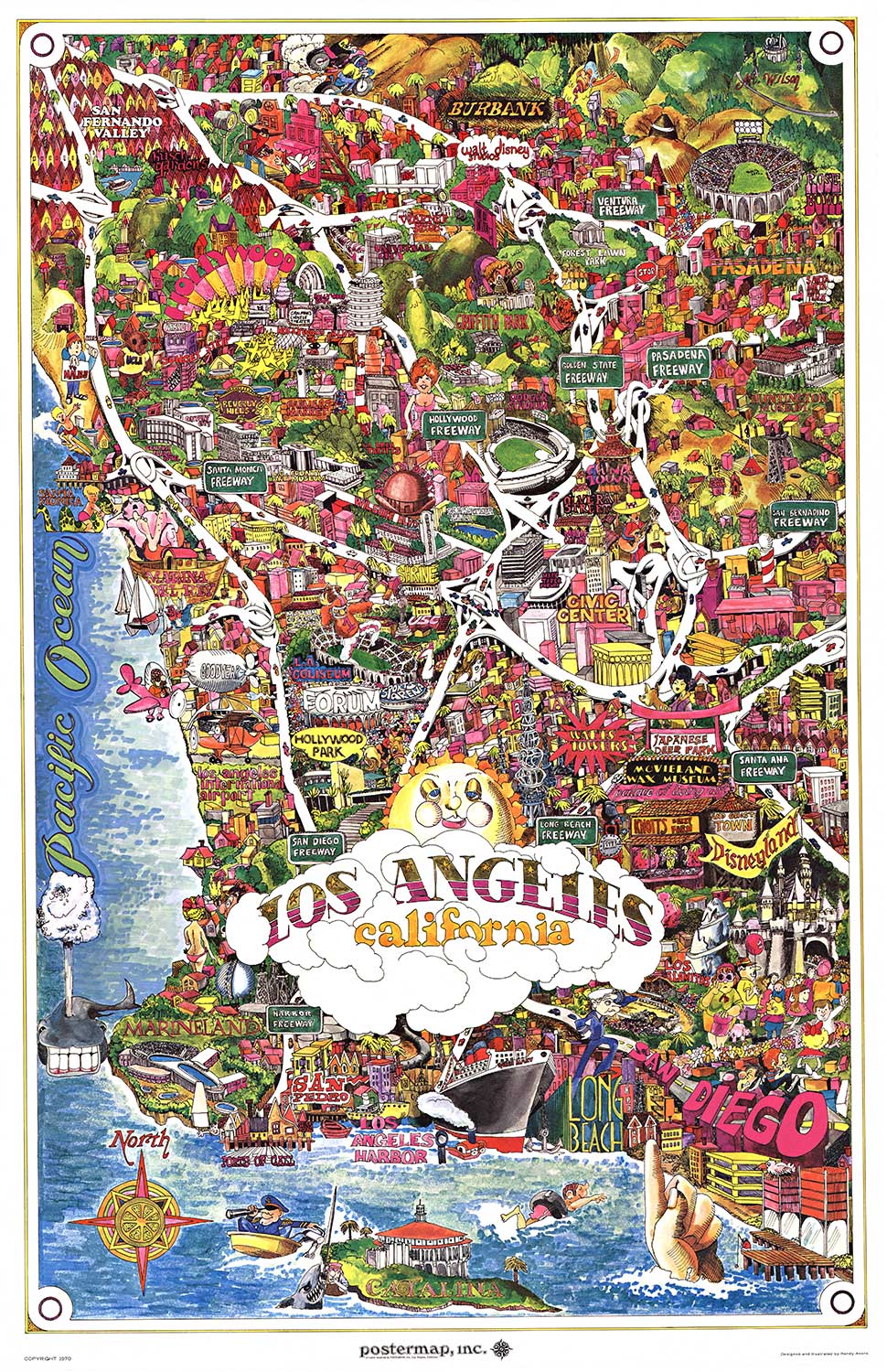 Los Angeles California fun map