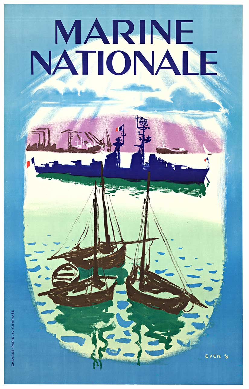 Marine Nationale – Original French Navy Vintage Poster by Evan