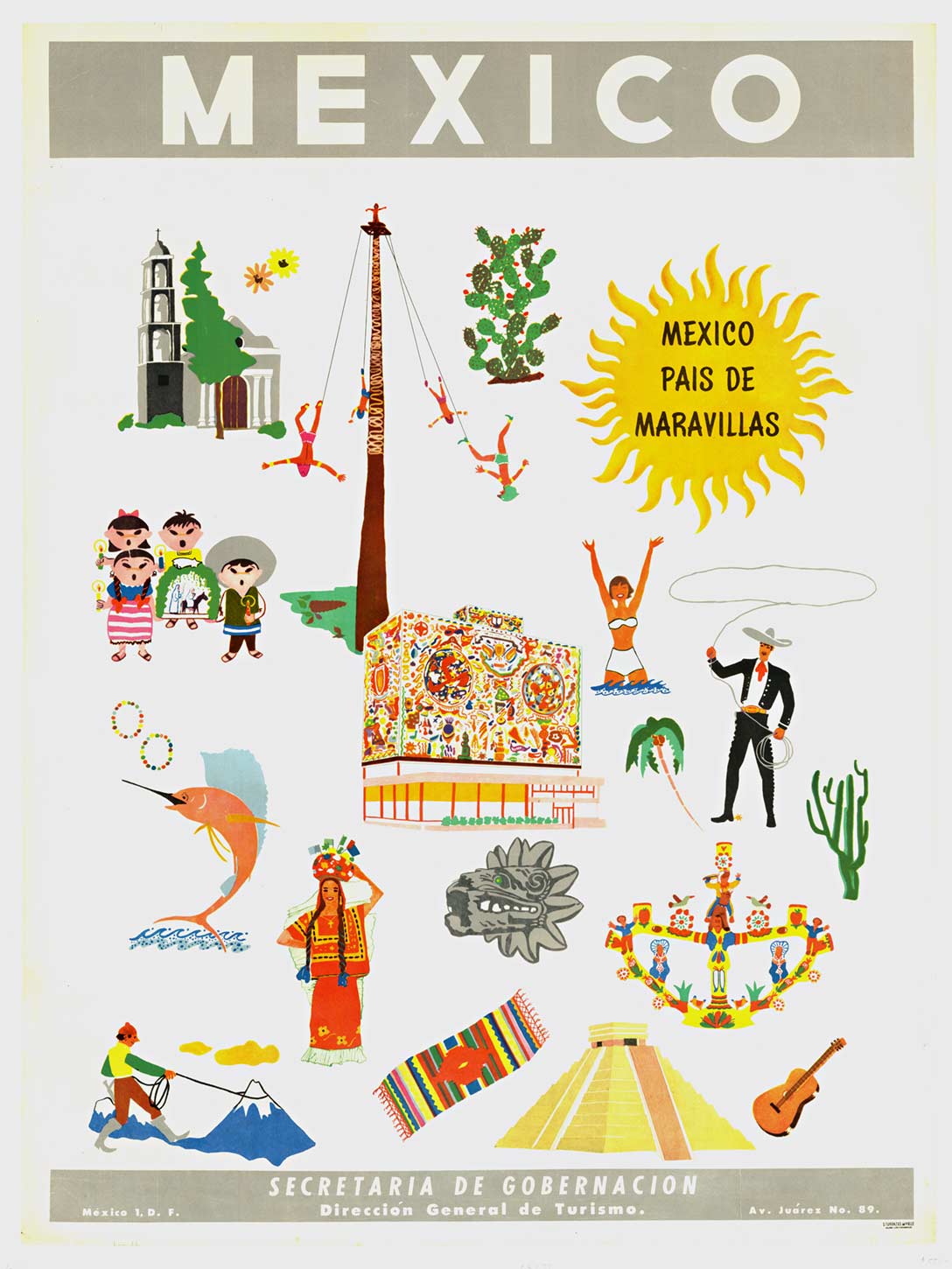 MEXICO (Marvelous Country) linen-backed