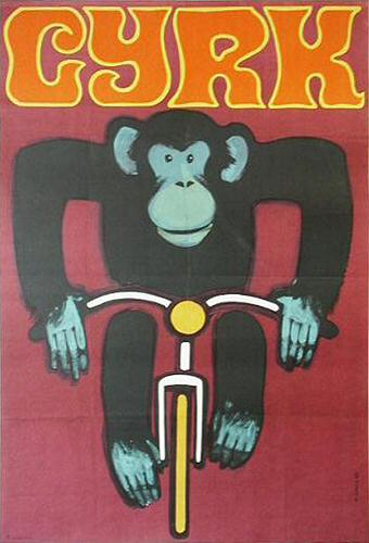 Monkey on bicycle/Curious George