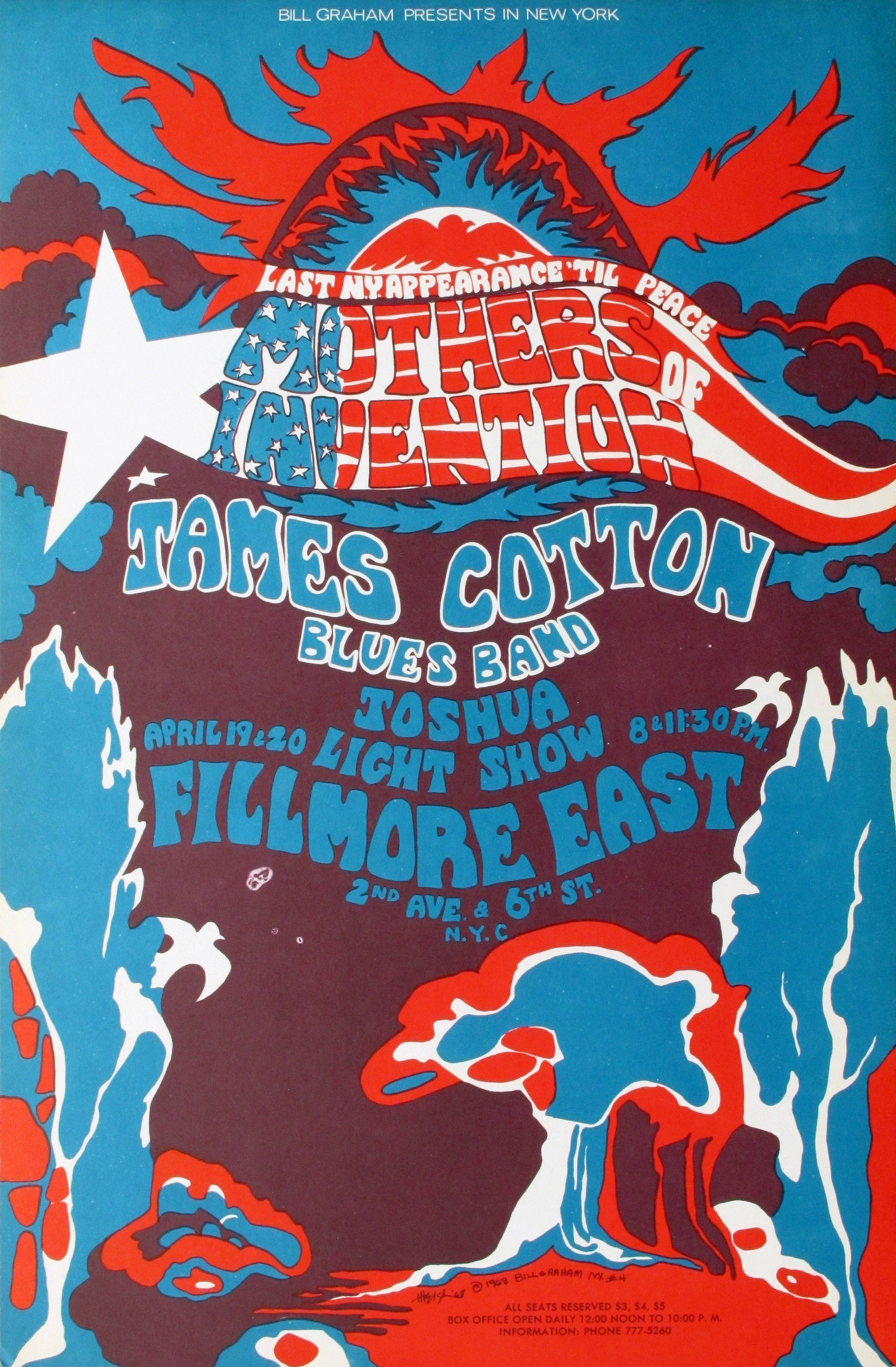 Mothers Of Invention & James Cotton Blues Band Concert Poster