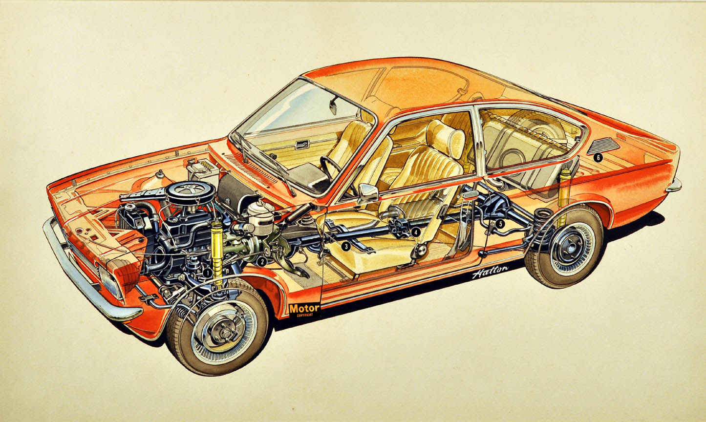 Motor Week Magazine Original Illustration by Hatton