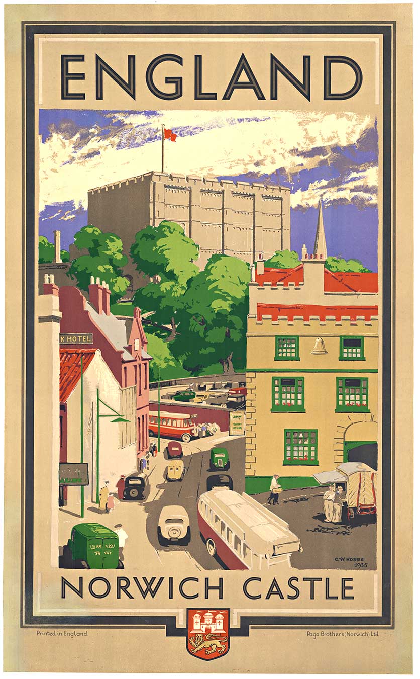 Original 1935 Norwich Castle Poster — C.W. Hobbis | Linen-backed
