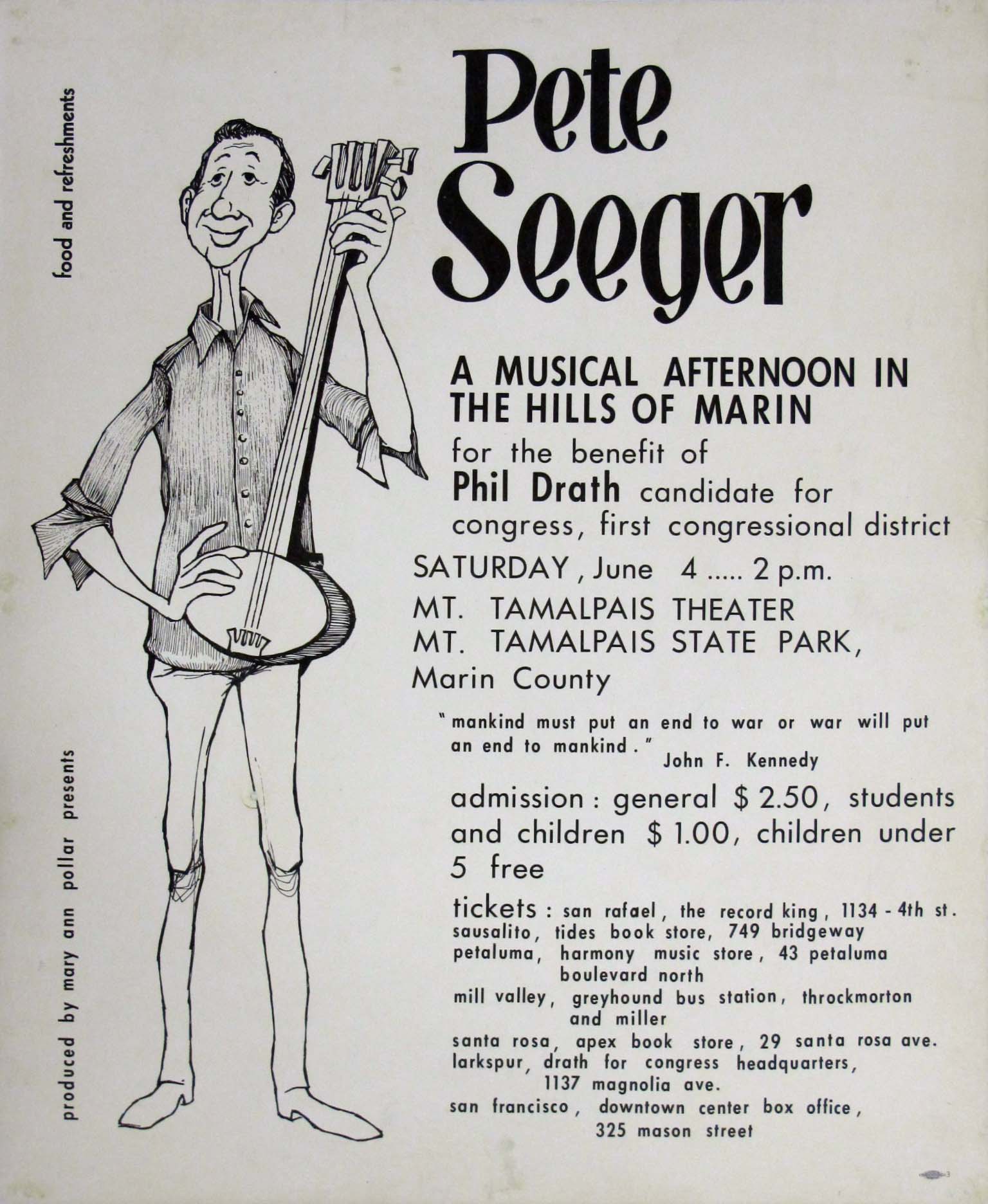 Pete Seeger Concert Poster