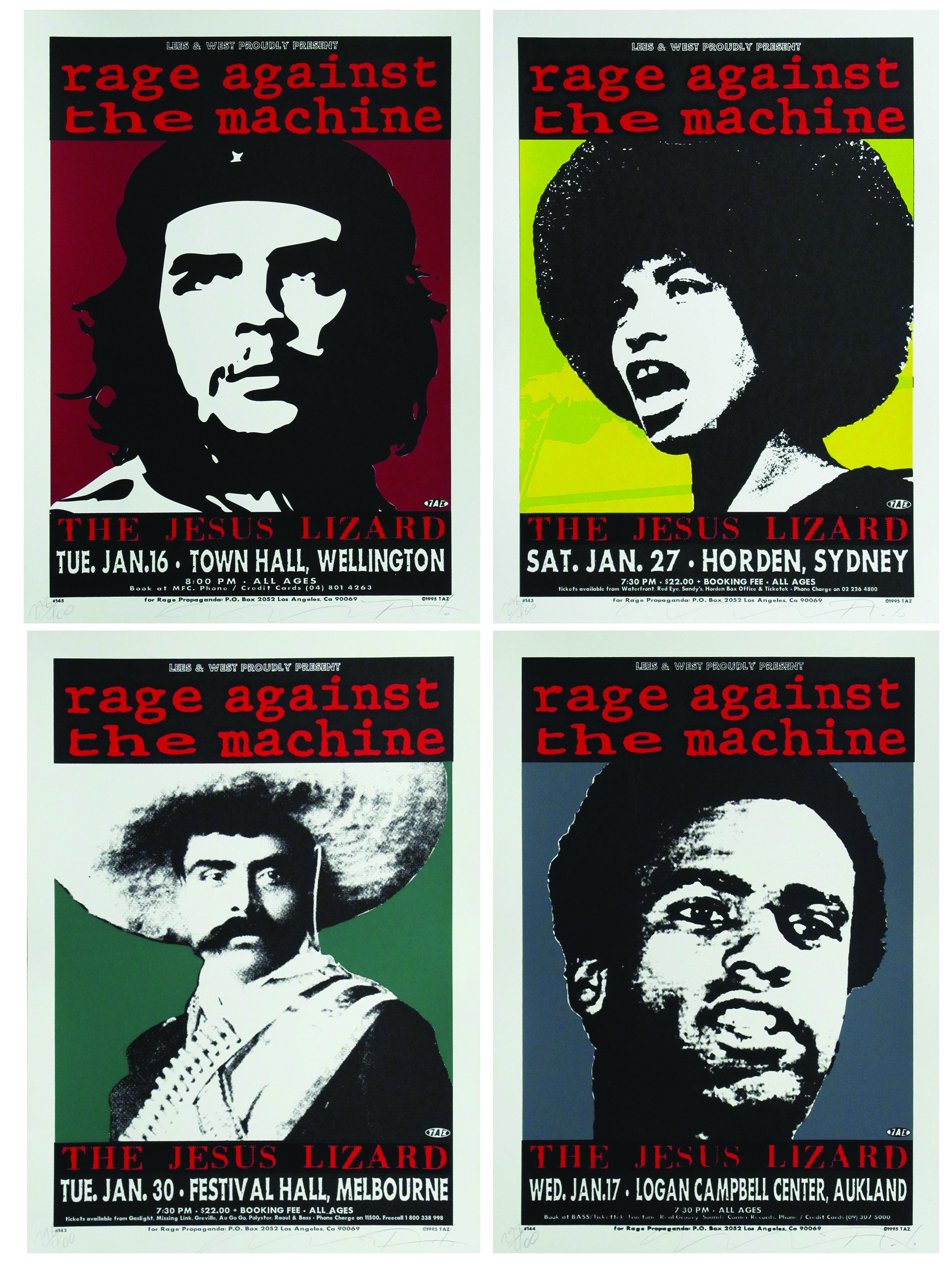 Rage Against the Machine Suite of 4 Concert Posters