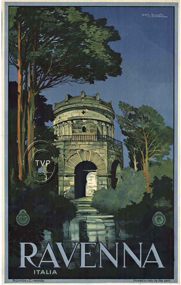 Ravenna Italy Antique Travel Poster – Mausoleum of Theodoric