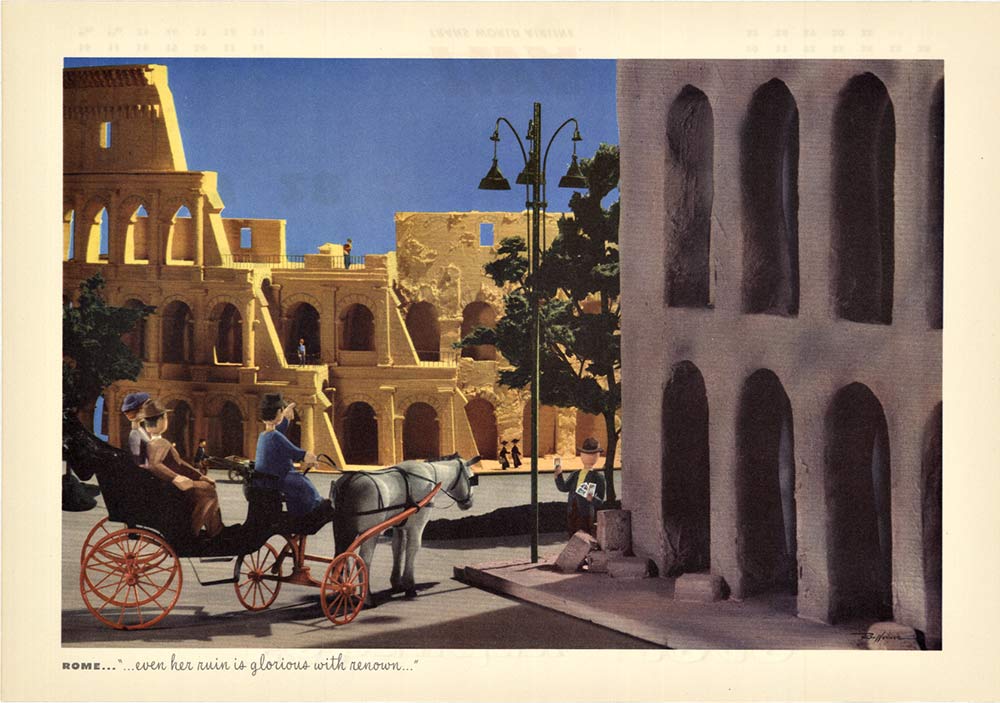 Rome – TWA Diorama – Rex Werner Original Vintage Travel Poster