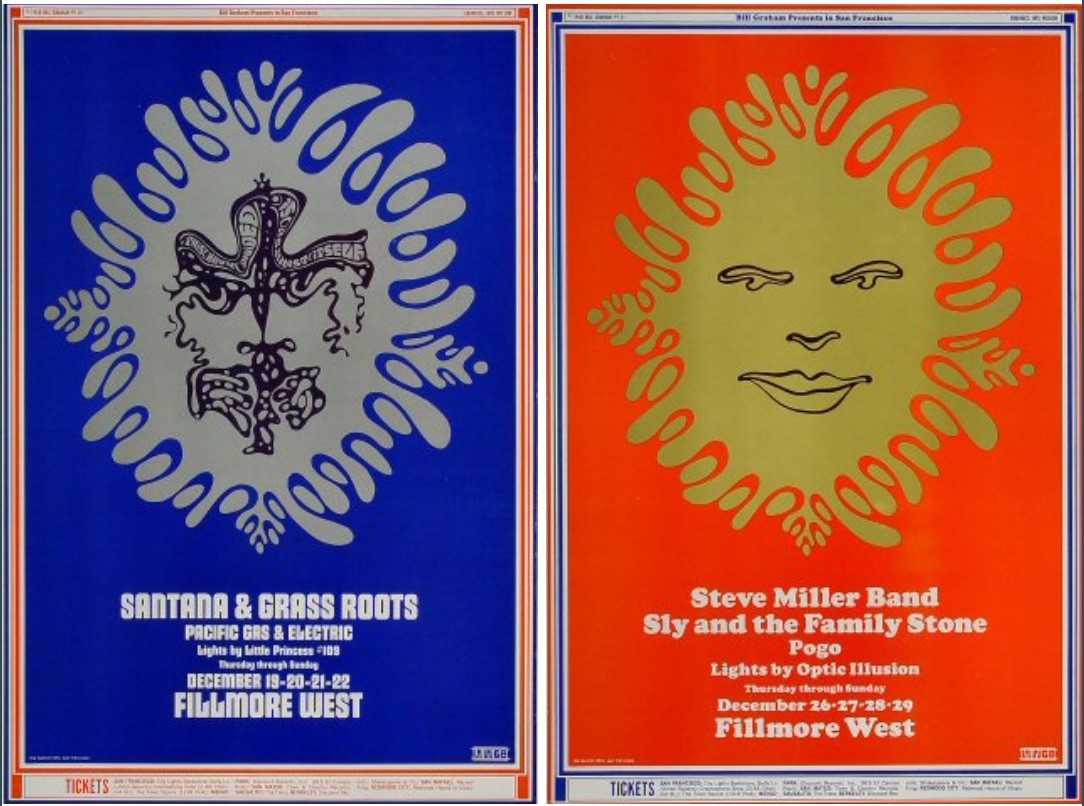 Santana and Steve Miller Band: Fillmore West BG 150-151 (set of 2)