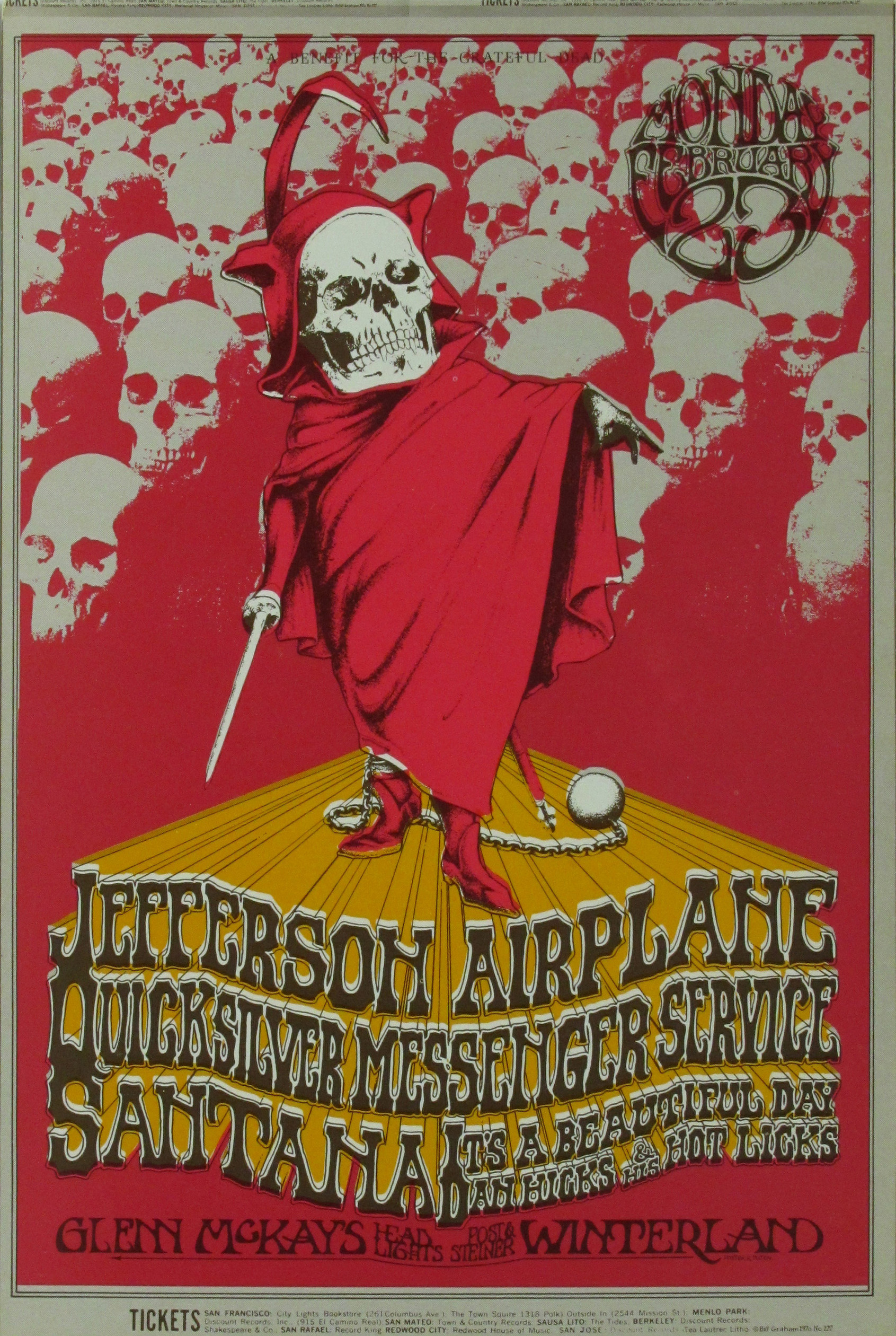 Santana, Jefferson Airplane & Quicksilver Messenger Service Concert Postcard