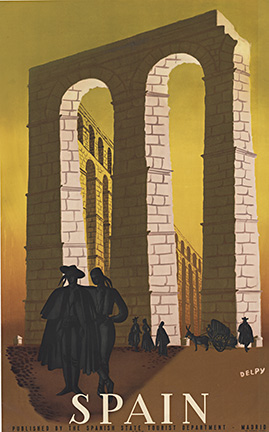 Spain - Aqueduct of Segovia travel poster