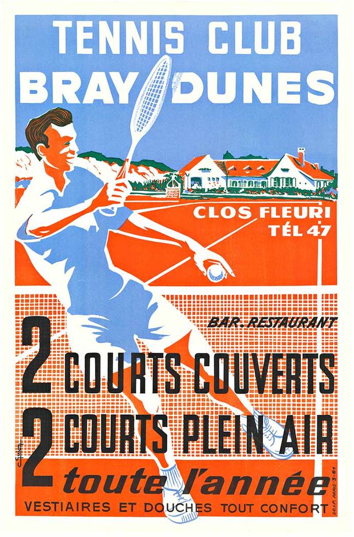 Tennis Club Bray Dunes French poster