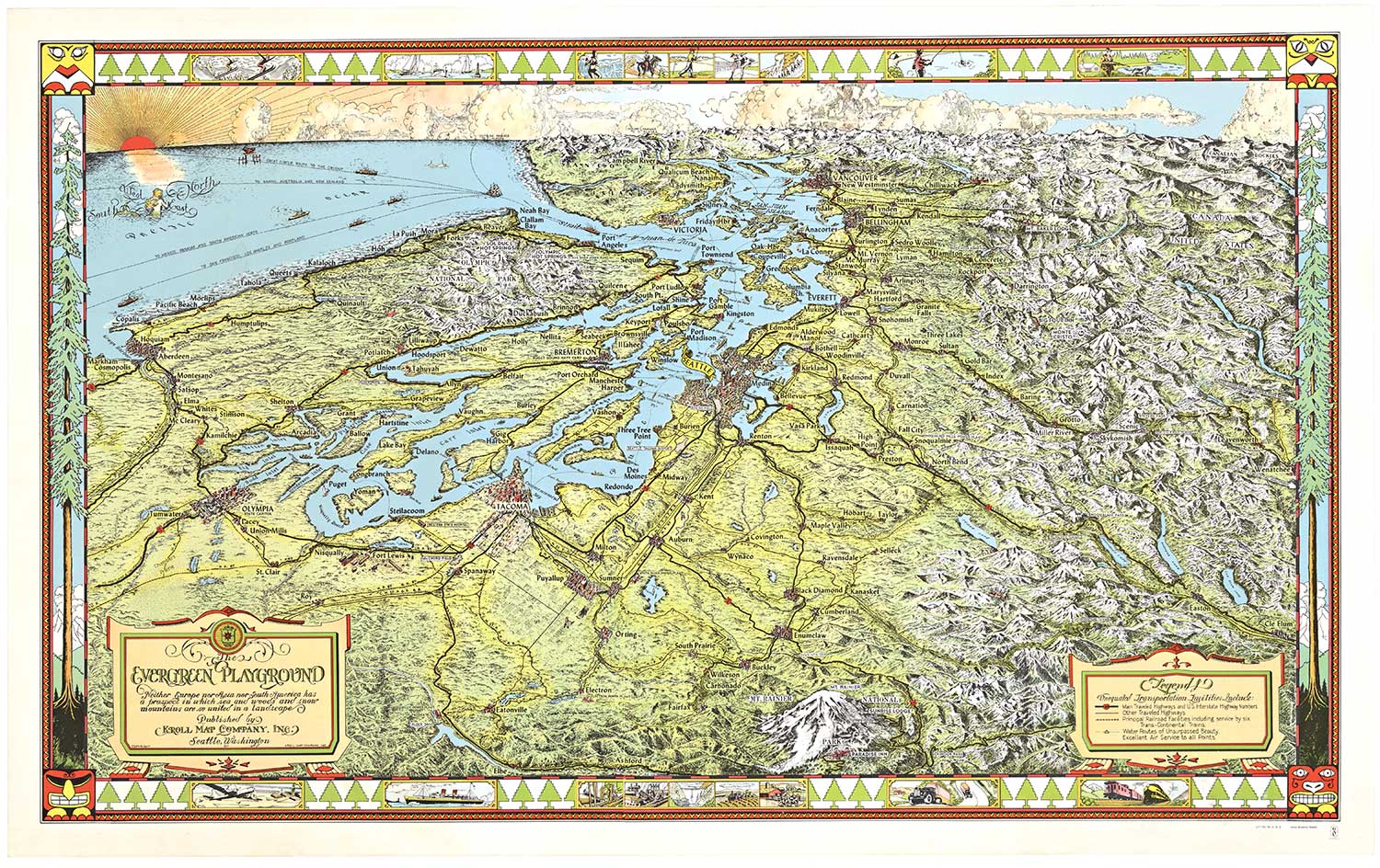 Evergreen Playground Puget Sound Map Poster – Kroll Map Company