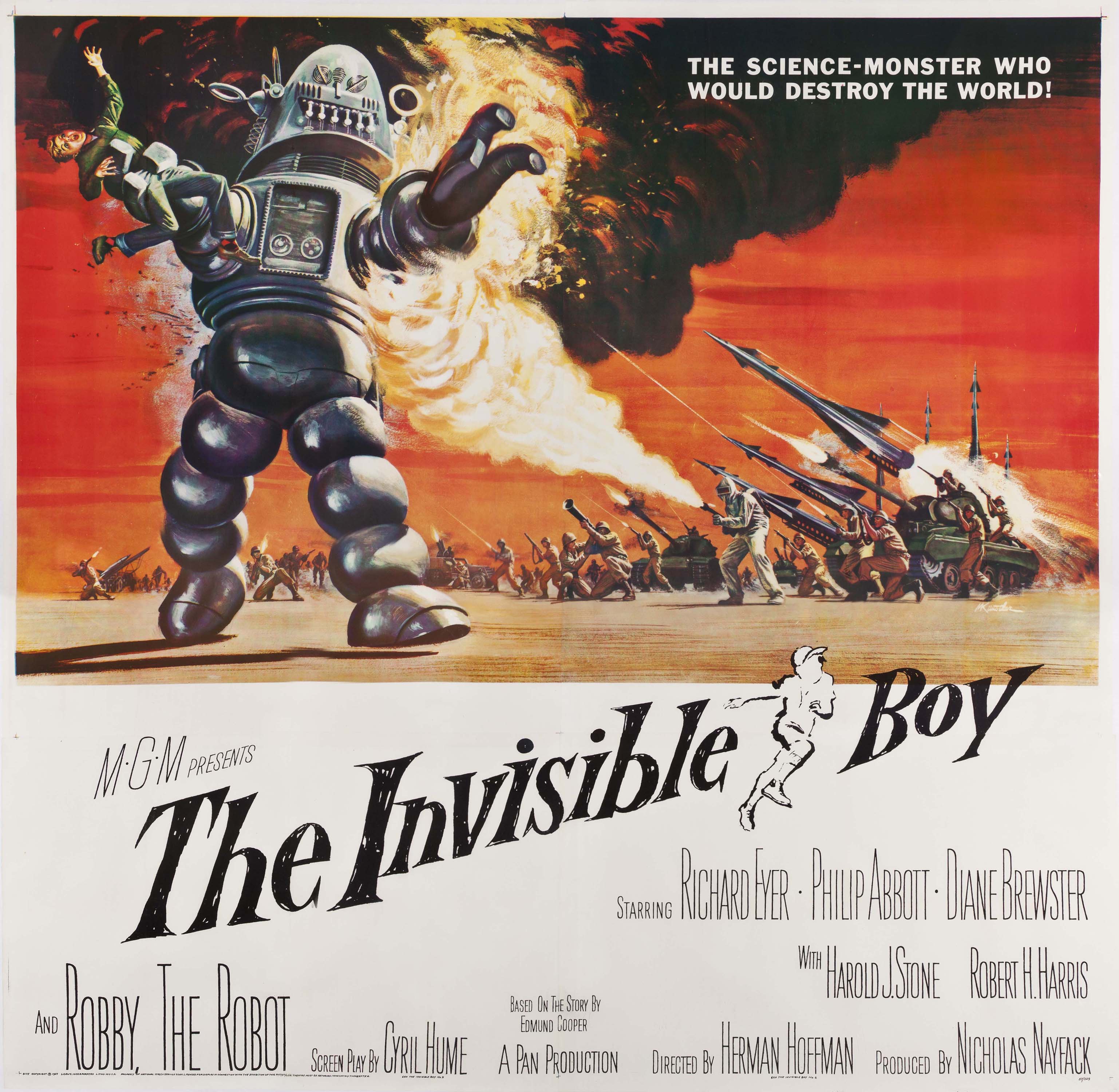 14" x 36" Insert Poster Reproduction The Invisible Boy 1957 