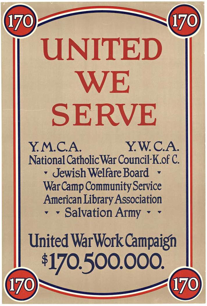 United We Serve – YMCA United War Work Campaign WWI Poster