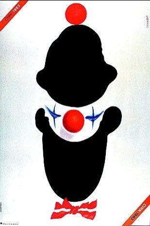 Upside down clown face - 1883/1983
