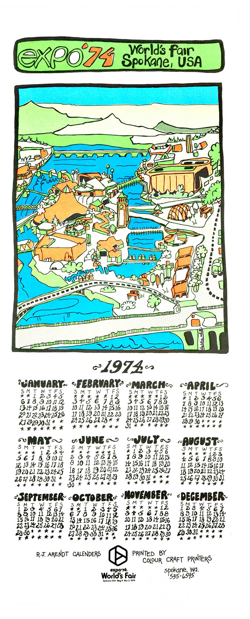 World's Fair Spokane USA, 1974 Calendar