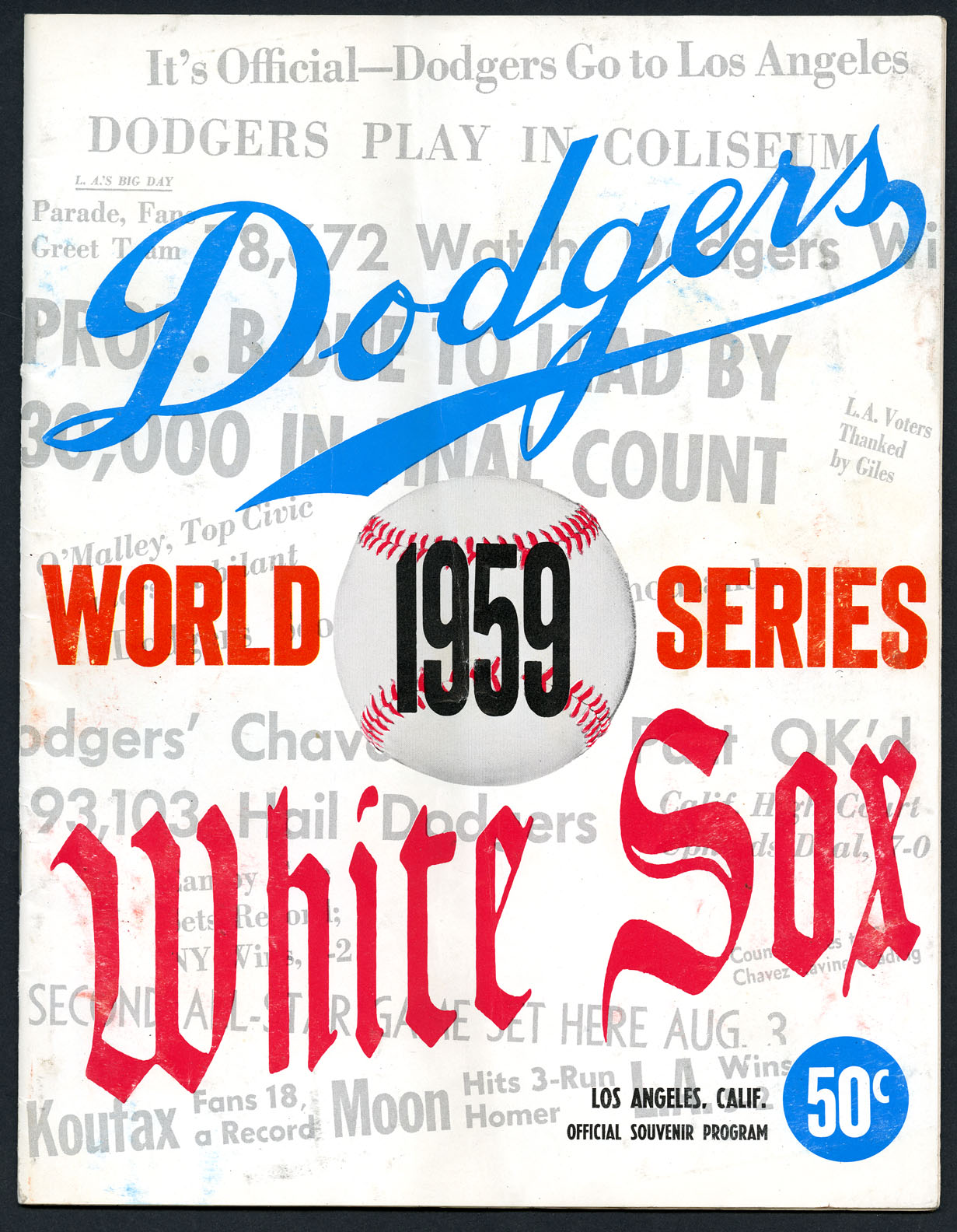 World Series Souvenir Program - Dodgers vs. White Sox 1959
