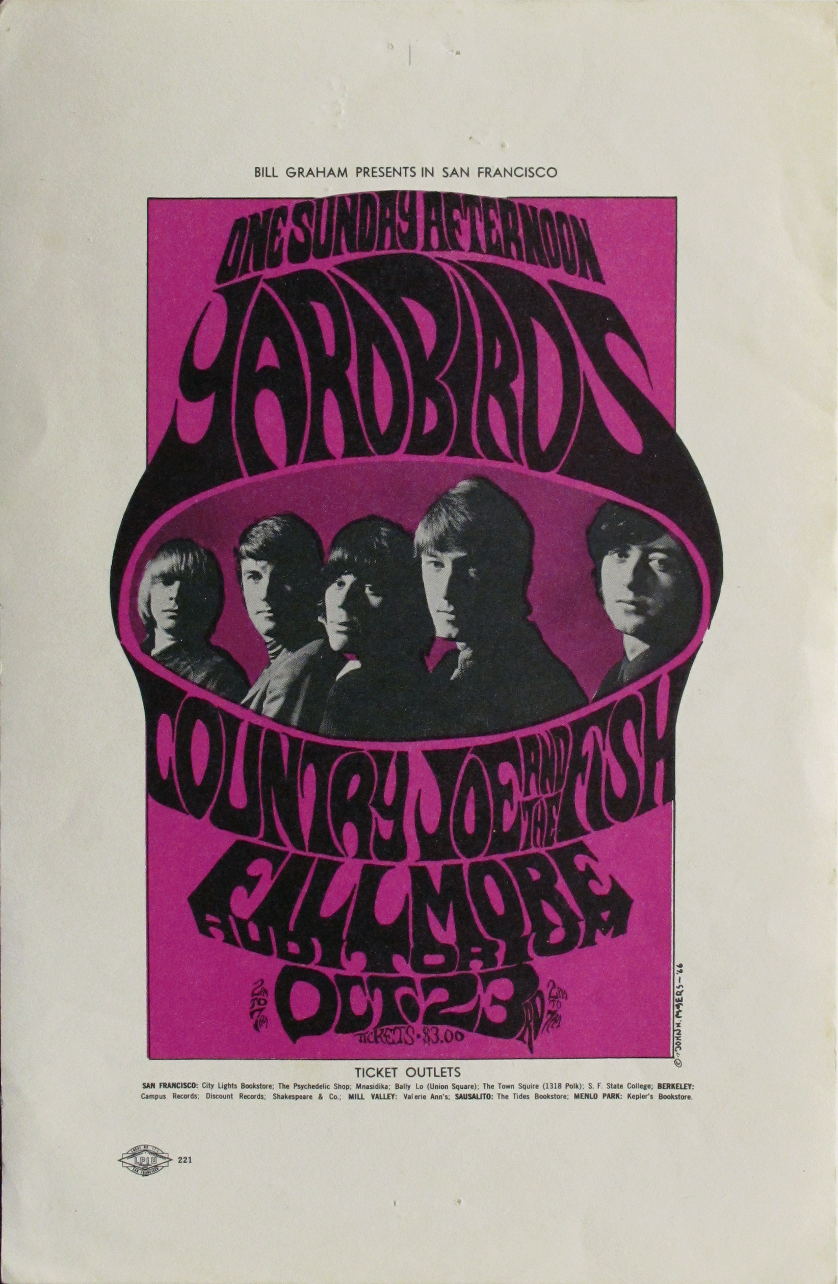 Yardbirds And Country Joe And The Fish Original Handbill