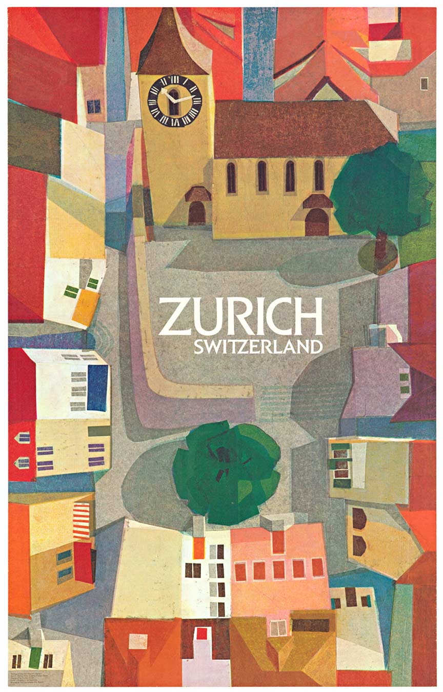 Zurich, Switzerland – Steffen Wolff, 1978 Original Vintage Travel Poster