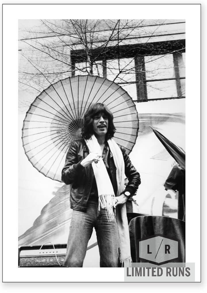 Mick Jagger On Fifth Avenue with Umbrella